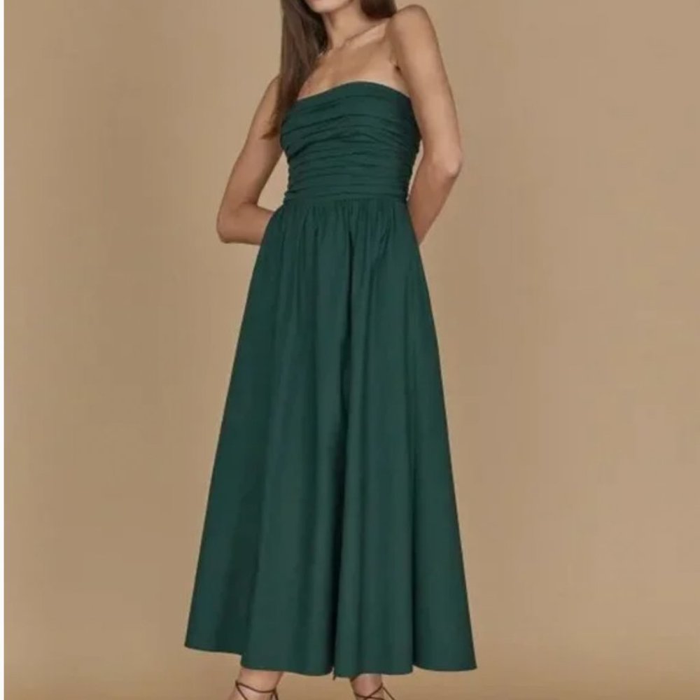 Reformation Lissa Dress Forest Green